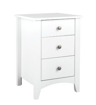 An Image of Habitat Minato 3 Drawer Bedside Table - White