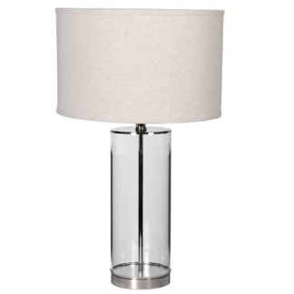 An Image of Glass Tube Table Lamp, Natural Shade