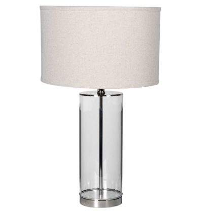 An Image of Glass Tube Table Lamp, Natural Shade