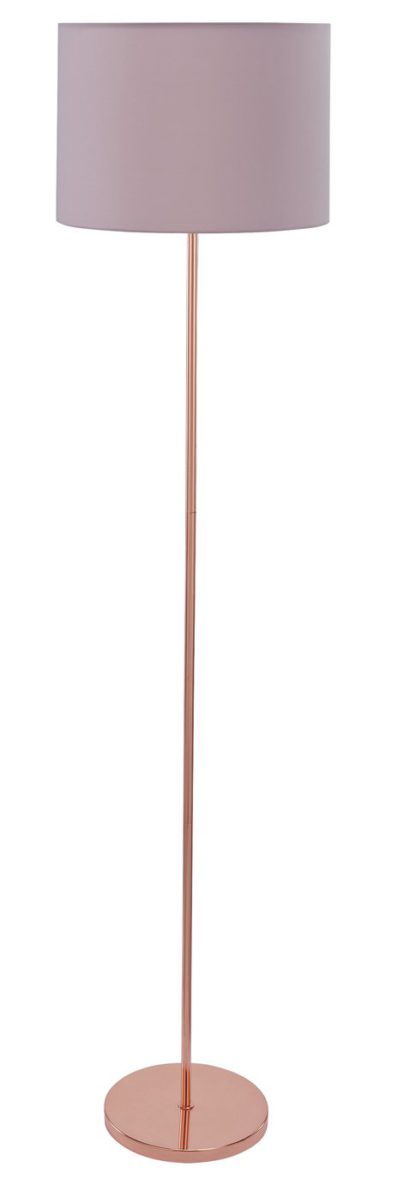 An Image of Argos Home Satin Stick Floor Lamp - Rose Gold & Blush Pink