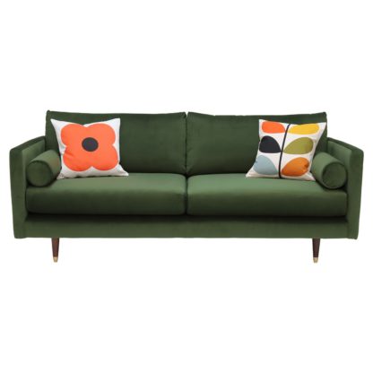 An Image of Orla Kiely Mimosa Medium Sofa, Plain Velvet