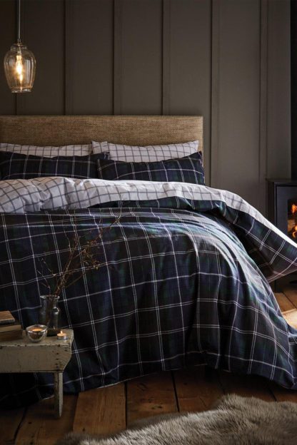 An Image of Brushed Tartan King Duvet Set