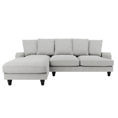 An Image of Beatrice Scatter Back Boucle Left Hand Corner Sofa Light Grey