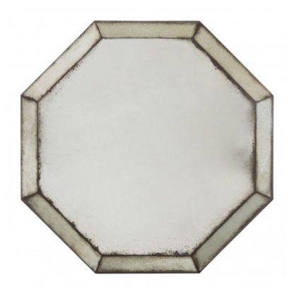 257775f1c91b433b5770c651a6fef895fbd5958059664159024a738ba5a84741.jpg An Image of Raze Octagonal Bevelled Wall Mirror In Antique Silver Frame