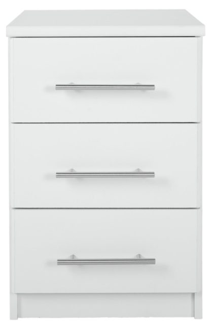 An Image of Argos Home Normandy 3 Drawer Bedside Table - White