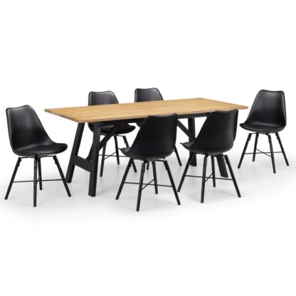 An Image of Hockley Dining Table with 6 Chairs Black