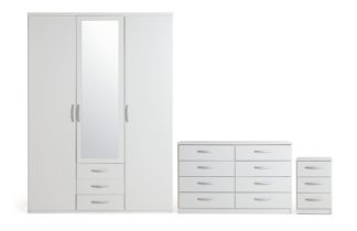 An Image of Argos Home Hallingford 3 Piece 3 Door Wardrobe Set - White