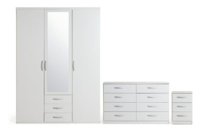 An Image of Argos Home Hallingford 3 Piece 3 Door Wardrobe Set - White