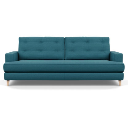 An Image of Heal's Mistral 4 Seater Sofa Brushed Cotton Cobalt Black Feet