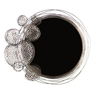 An Image of Parley Leaves Wall Bedroom Mirror In Brown And Silver Frame