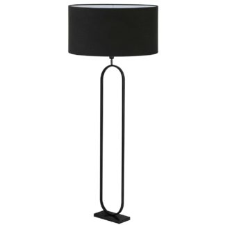 An Image of Matt Black Floor Lamp, Anthracite Shade