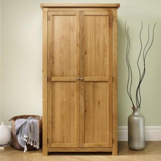 An Image of Woburn Wooden Wardrobe In Oak With 2 Doors
