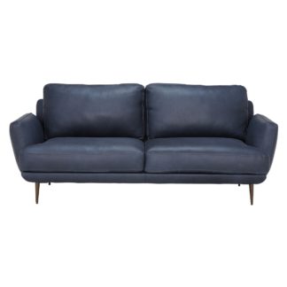 An Image of Pax Leather Sofa, Alabama Blue