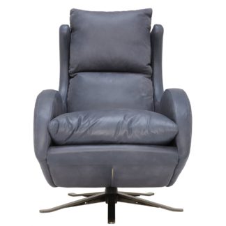 An Image of Fama Lenny Rocking Swivel Armchair, Leather