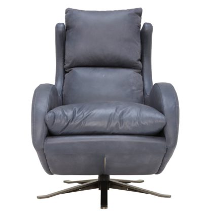 An Image of Fama Lenny Rocking Swivel Armchair, Leather