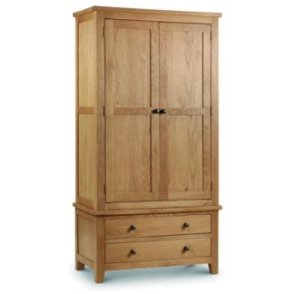 An Image of Marlborough Combination Wardrobe In Waxed Oak With 2 Doors