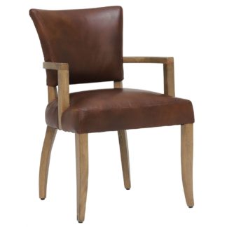 An Image of Timothy Oulton Mimi Dining Chair With Arms, Antique Whiskey