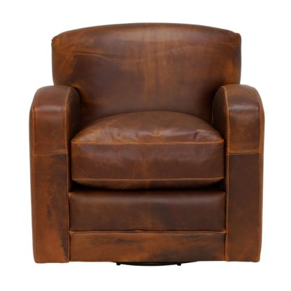 An Image of New Kilda Leather Swivel Chair
