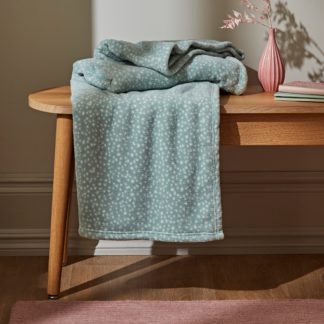 An Image of Dotty Seafoam Fleece Throw Seafoam