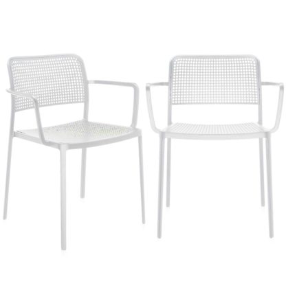 An Image of Pair of Kartell Audrey Dining Chairs with Arms, Black