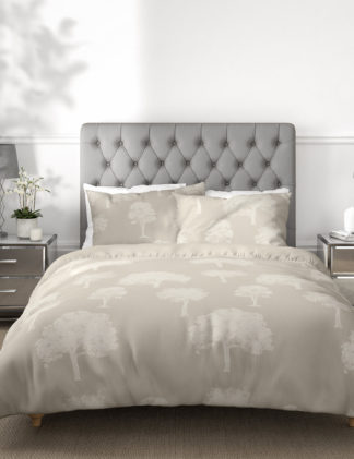 An Image of M&S Cotton Rich Tree Jacquard Bedding Set