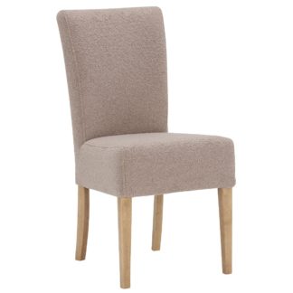 An Image of Freya Dining Chair, Mink with Dark Brown Legs