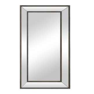 An Image of Moncton Small Bevelled Glass Bedroom Mirror In Aged Metal