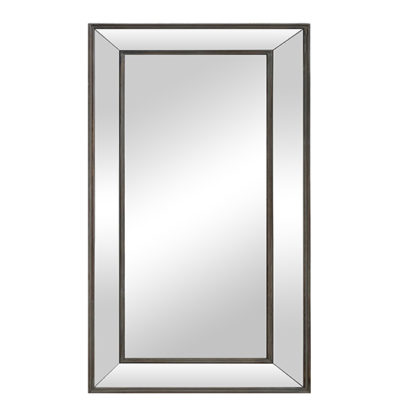 2eca7b9bac6c0212e0803827d7c06b726a902413faf217473b97fc023335dece.jpg An Image of Moncton Small Bevelled Glass Bedroom Mirror In Aged Metal