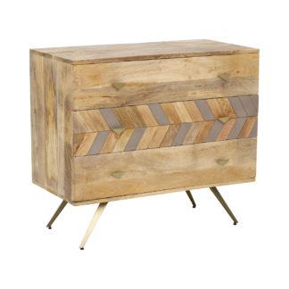 An Image of Leif Chest of 3 Drawers, Natural Mango Wood