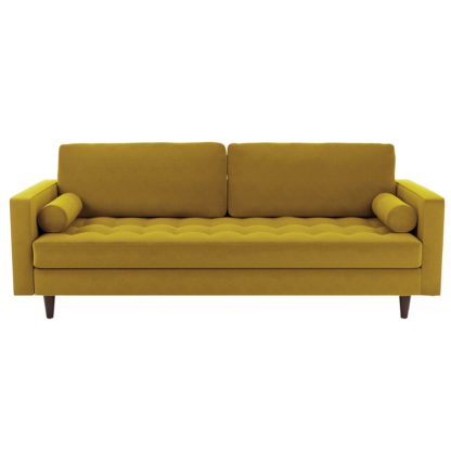 An Image of Zoe Velvet 4 Seater Sofa Grey