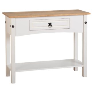 An Image of Corona White Console Table with Drawer White