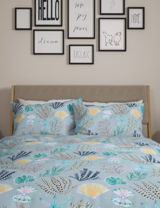 An Image of M&S Cotton Rich Coral Bedding Set