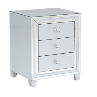 An Image of Quartz 3 Drawer Bedside Cabinet