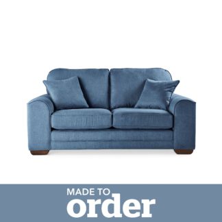 An Image of Morello 2 Seater Sofa Brushed Plain Fabric Brushed Plain Cobalt