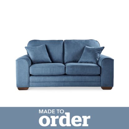 An Image of Morello 2 Seater Sofa Brushed Plain Fabric Brushed Plain Cobalt