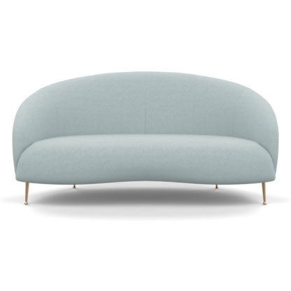 An Image of Heal's Bloomsbury 2 Seater Sofa Brushed Cotton Cadet Brass Feet