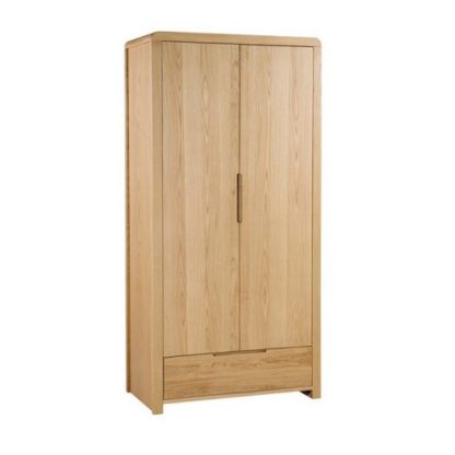 An Image of Marne Wooden Wardrobe In Waxed Oak With Two Doors