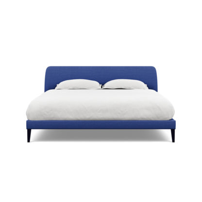 An Image of Heal's Wallis Bedstead Super King Brushed Cotton Cadet Black