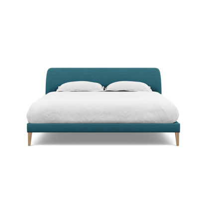 An Image of Heal's Wallis Bedstead Super King Brushed Cotton Cadet Black