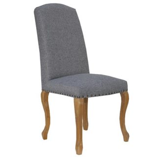An Image of Nepean Fabric Luxury Dining Chair In Light Grey