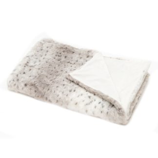 An Image of Snow Leopard Faux Fur Throw - 130x150cm