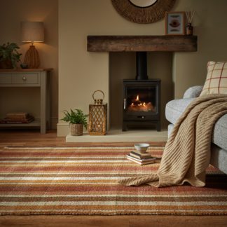 An Image of William Wool Check Rug MultiColoured