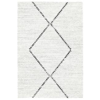 An Image of Mari Single Diamond Rug, Cream