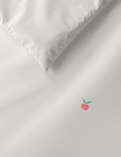 An Image of M&S Pure Cotton Apple Embroidered Bedding Set