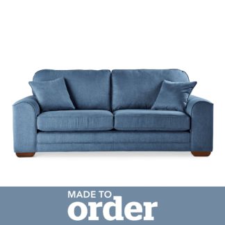 An Image of Morello 3 Seater Sofa Brushed Plain Fabric Brushed Plain Cobalt