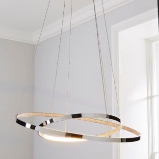 An Image of Marcella 2 Light Integrated LED Hoops Chrome Ceiling Fitting Chrome