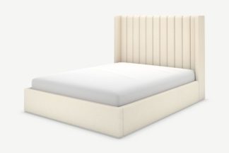 An Image of Cory Super King Size Ottoman Storage Bed, Ivory White Boucle