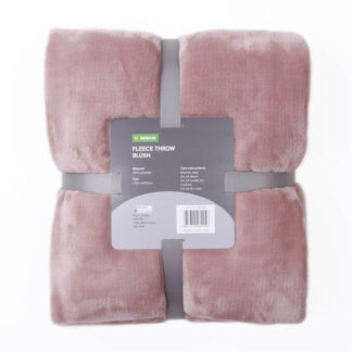 An Image of Fleece Throw - Blush Pink - 120x150cm