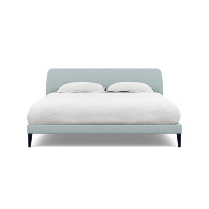 An Image of Heal's Wallis Bedstead Super King Brushed Cotton Cadet Black