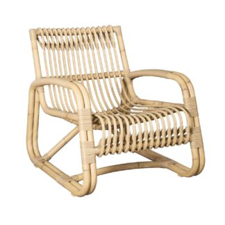 An Image of Cane-Line Curve Garden Lounge Chair in Natural